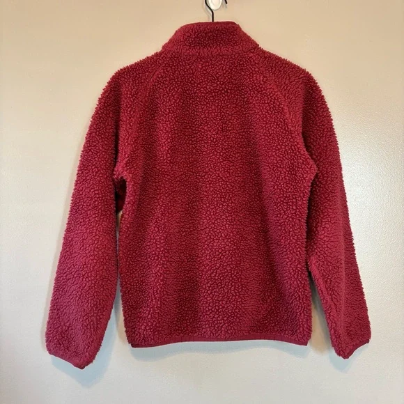 Disney Parks Mickey Mouse XS Full Zip Sherpa Jacket Maroon Burgundy Red - Picture 5 of 6